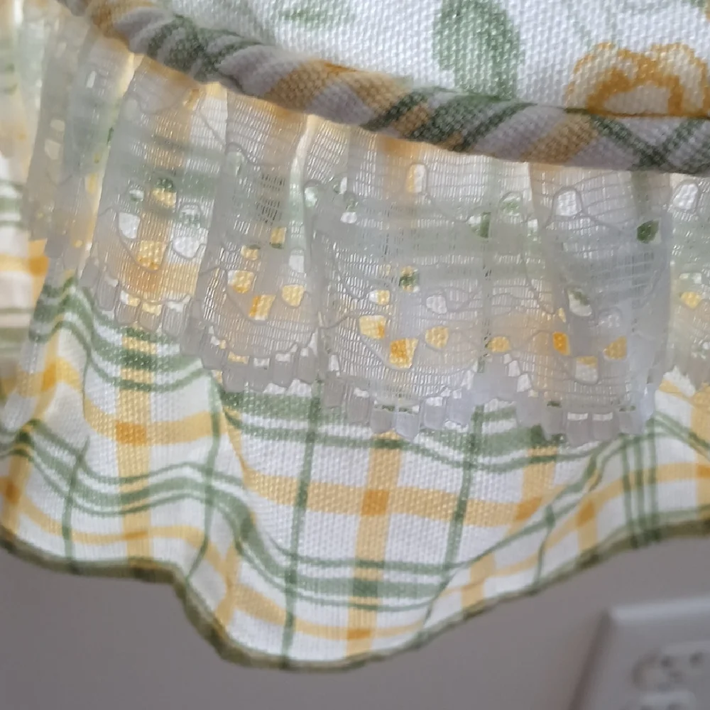 1 Set Waverly Garden Room Floral Yellow Tier Curtains 58